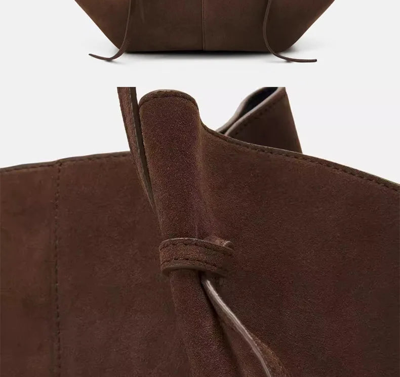 Faux Suede Tote Bag