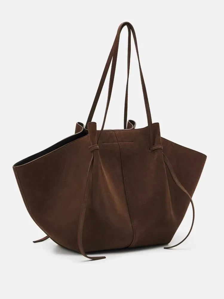 Faux Suede Tote Bag